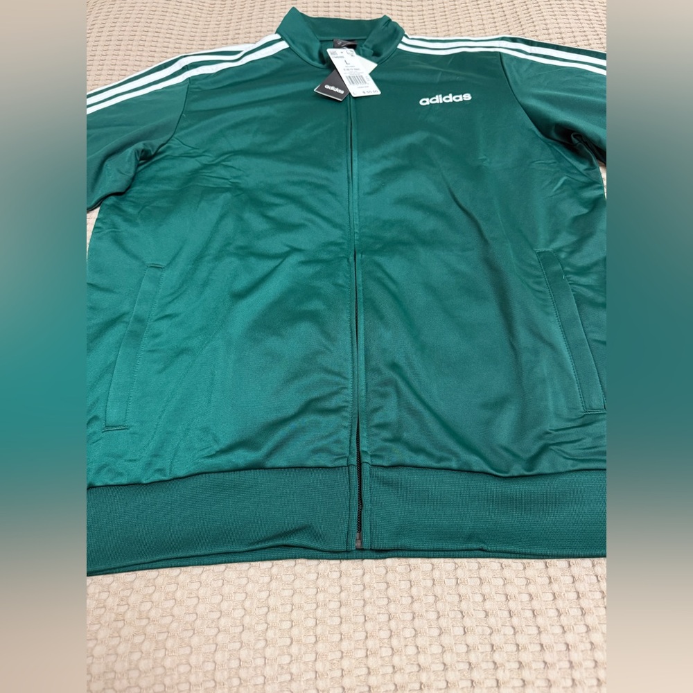 Adidas Men's Green Emerald Teal Track Jacket Size L - Picture 3 of 4